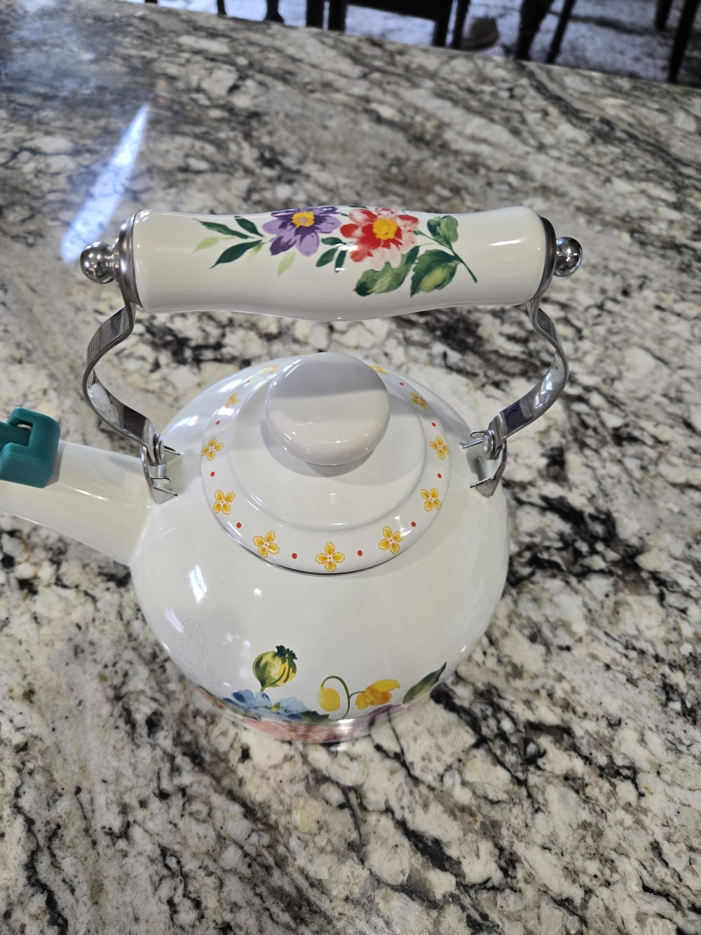 Pioneer Woman Blooming Bouquet Whistling Tea Pot - Picture 3 of 9